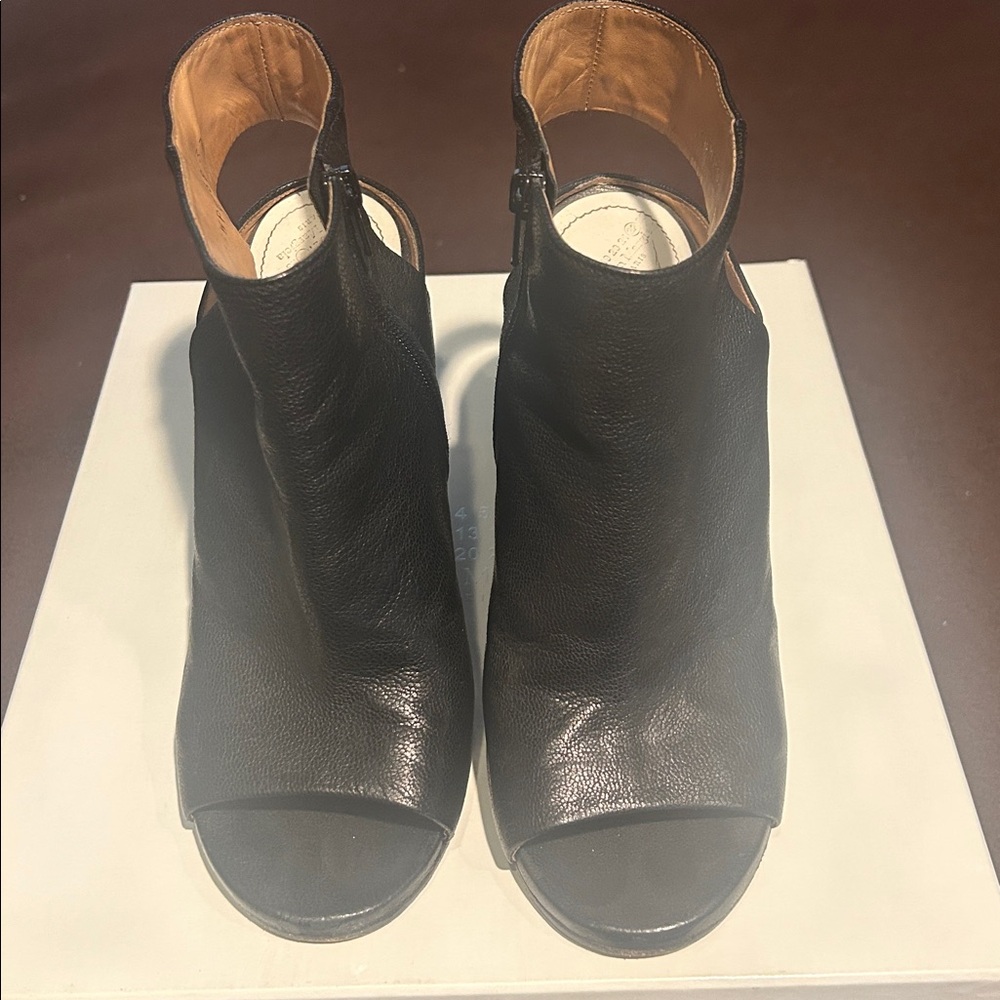 Maison Martin Margiela Black Peep-Toe Ankle Bootie Size 7